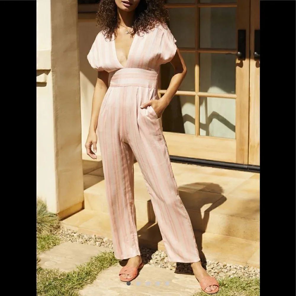 L*SPACE striped cover up jumpsuit by Anthrologie
